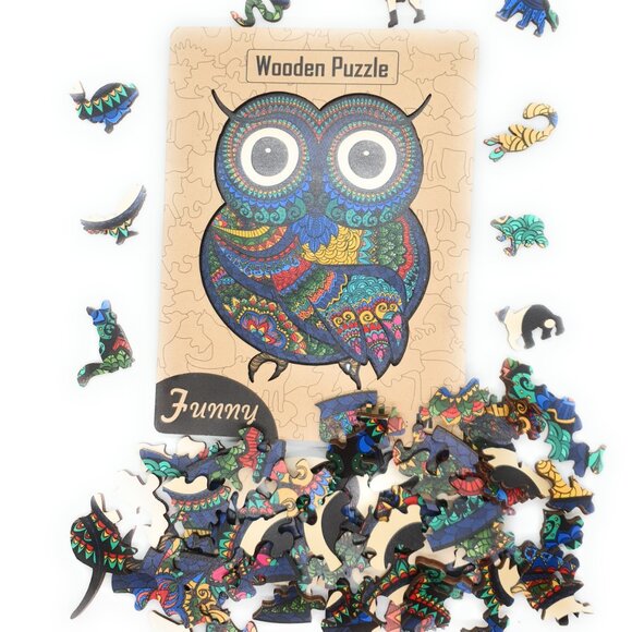 Suvira Animal Wooden Puzzle - Engaging, Educational, Owl - Picture 4 of 13
